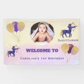 Boogschutter Waterverf 1e Verjaardag | Fotoschildj Spandoek (Horizontaal)