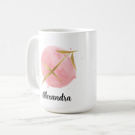 Boogschutter  Waterverf Zodiac Design Koffiemok (Voorkant links)