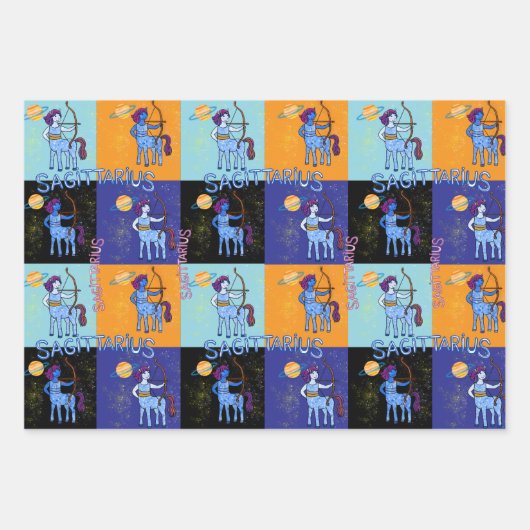 Boogschutter Wrapping Paper Flat Sheet Set van 3 (Voorkant 3)