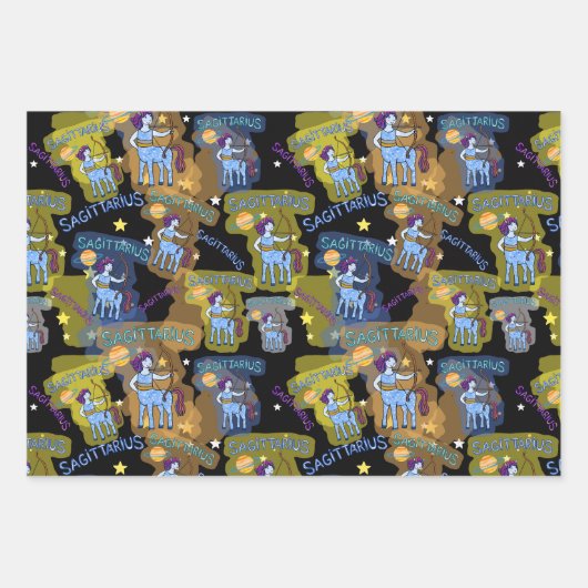 Boogschutter Wrapping Paper Flat Sheet Set van 3 (Voorkant)