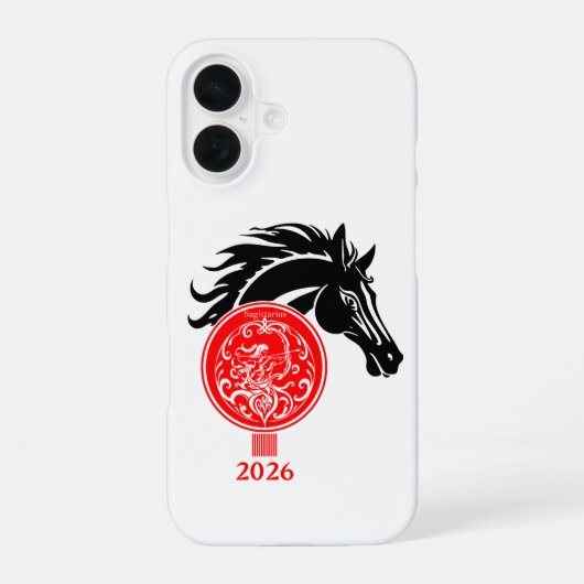 Boogschutter x Jaar van het Paard 2026 iPhone 16 Hoesje (Achterkant)