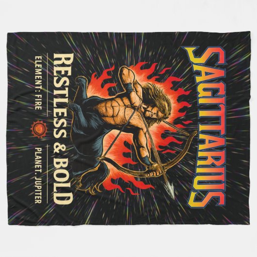 Boogschutter Zodiac 80's Rock Band Geïnspireerd Fleece Deken (Voorkant (Horizontaal))