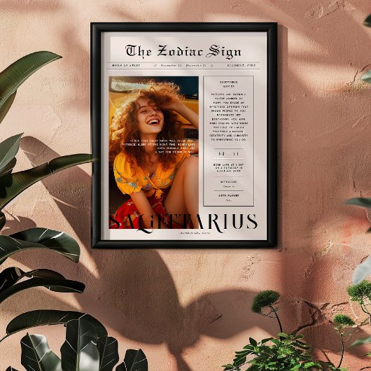 Boogschutter | Zodiac Astrologie Foto Krant Poster