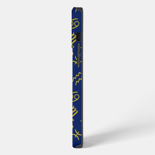 Boogschutter Zodiac + Astrologie Symbolen PTN Gld iPhone Hoesje (Linkerkant)