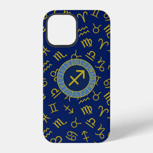Boogschutter Zodiac + Astrologie Symbolen PTN Gld  iPhone 12 Hoesje