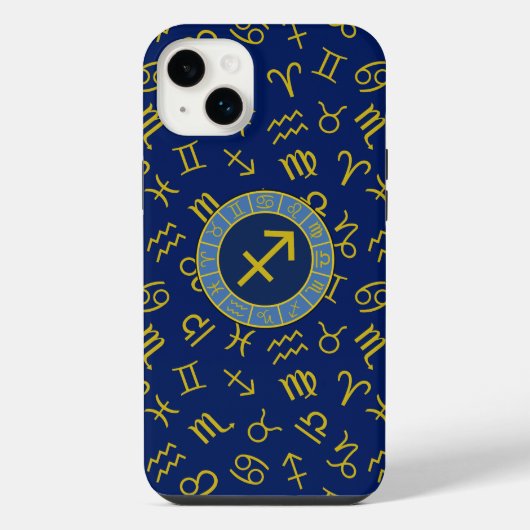 Boogschutter Zodiac + Astrologie Symbolen PTN Gld  iPhone Hoesje (Achterkant)