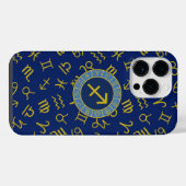 Boogschutter Zodiac + Astrologie Symbolen PTN Gld  iPhone Hoesje (Achterkant horizontaal)