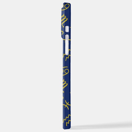 Boogschutter Zodiac + Astrologie Symbolen PTN Gld iPhone Hoesje (Linkerkant)