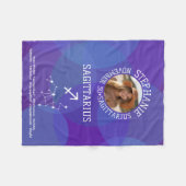 Boogschutter Zodiac Astrologie Teken Foto Geboorte Fleece Deken (Voorkant (Horizontaal))