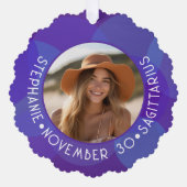 Boogschutter Zodiac Astrologie Teken Foto Geboorte Ornament Kaart (Voorkant)