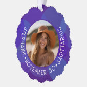 Boogschutter Zodiac Astrologie Teken Foto Geboorte Ornament Kaart (Links)