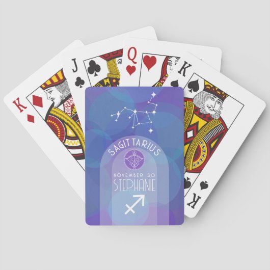 Boogschutter Zodiac Astrologie Teken Foto Geboorte Pokerkaarten (Achterkant)