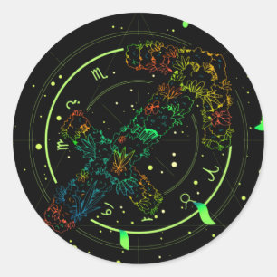 Boogschutter Zodiac Astrologisch Symbool Ronde Sticker
