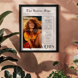 Boogschutter | Zodiac Astrology Fotokrant Poster<br><div class="desc">Dit verjaardagsdierenriem poster is vormgegeven om eruit te zien als een slanke krantencover met je eigen foto en informatie. Perfect voor vrienden en familie om ze een mooie dag te wensen wanneer ze een jaartje ouder worden. Met de naam van de ontvanger, en de persoonlijkheidskenmerken van verjaardagen en sterrenbeelden inbegrepen,...</div>