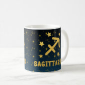 Boogschutter Zodiac Blauw en Goud Astrologie Mok (Voorkant rechts)