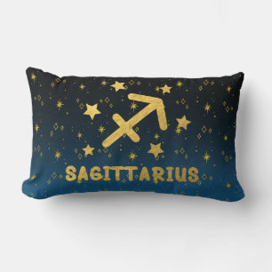Boogschutter Zodiac Blauw en Goud Lendekussen Kussen