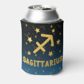 Boogschutter Zodiac Blue en Gold Koelbox Blikjeskoeler (Blikje Achterkant)