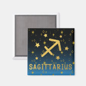 Boogschutter Zodiac Blue en Gold Magnet (Voorkant / Achterkant)