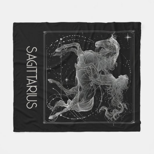 Boogschutter Zodiac Constellation Fleece Deken (Voorkant (Horizontaal))