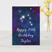 Boogschutter Zodiac Constellation Happy Birthday Kaart (Gele Bloem)