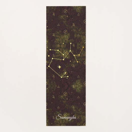 Boogschutter Zodiac Custom Paarse gouden bloem Yogamat (Achterkant)