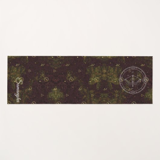 Boogschutter Zodiac Custom Paarse gouden bloem Yogamat (Voorkant (horizontaal))