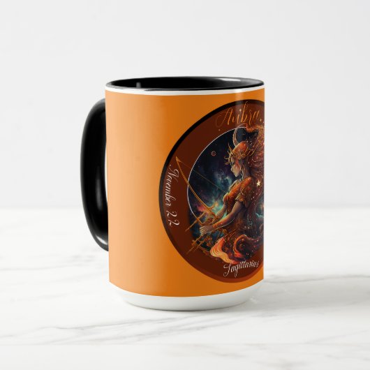 Boogschutter Zodiac  Dated Coffee Mok (Voorkant links)