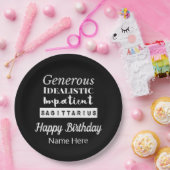 Boogschutter Zodiac Fun Kenmerken Verjaardag Papieren Bordje (Feest)