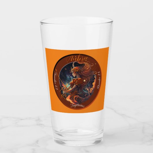 Boogschutter Zodiac Gedateerd Bier Glas (Voorkant)