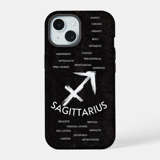 Boogschutter Zodiac Horoscoop Eigenschappen Mannen iPhone 15 Case (Achterkant)