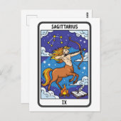 Boogschutter Zodiac Illustratie Tarot Stijl Briefkaart (Voorkant / Achterkant)
