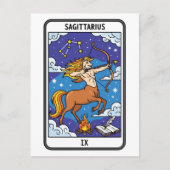 Boogschutter Zodiac Illustratie Tarot Stijl Briefkaart (Voorkant)