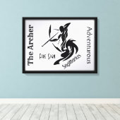 Boogschutter Zodiac Ingelijst Zilver Canvas Afdruk (Insitu (Houten vloer))