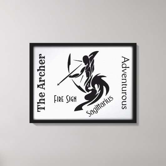 Boogschutter Zodiac Ingelijst Zilver Canvas Afdruk (Voorkant)