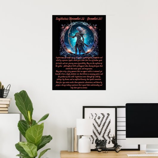 Boogschutter Zodiac Kunst Poster (Thuiskantoor)