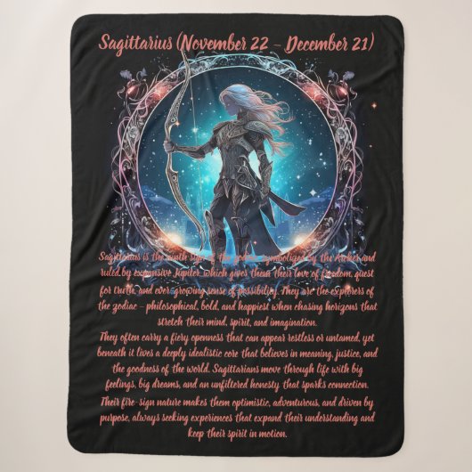 Boogschutter Zodiac Kunst Sherpa Deken (Voorkant)