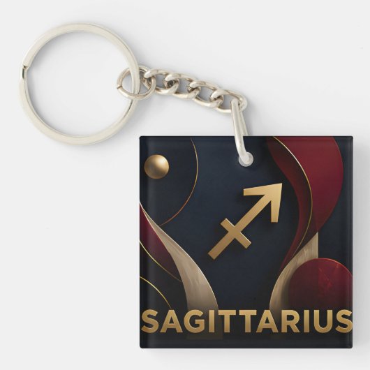 Boogschutter Zodiac Luxe Hemellich Astrologie Cade Sleutelhanger (Voorkant)