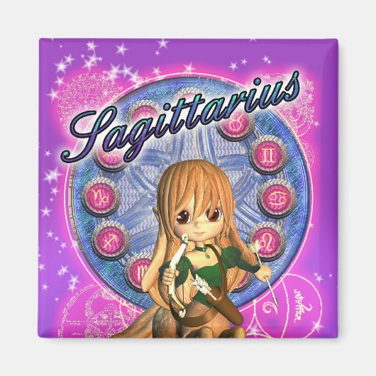 Boogschutter Zodiac Magnet Leuk Vrouw Centaur (Voorkant)