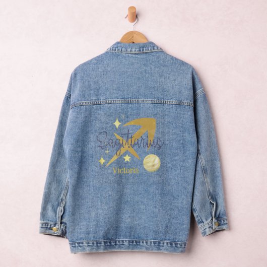 Boogschutter Zodiac Modern gepersonaliseerd Jean Denim Jacket (Hangar)