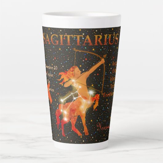 Boogschutter zodiac modern gepersonaliseerd latte mok (Voorkant)