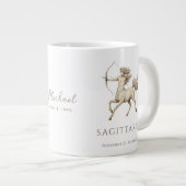 Boogschutter Zodiac Persoonlijke Naam & Geboorteda Grote Koffiekop (Voorkant rechts)