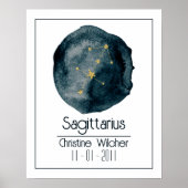 Boogschutter Zodiac Sign: Aangepaste naam & Verjaa Poster (Voorkant)