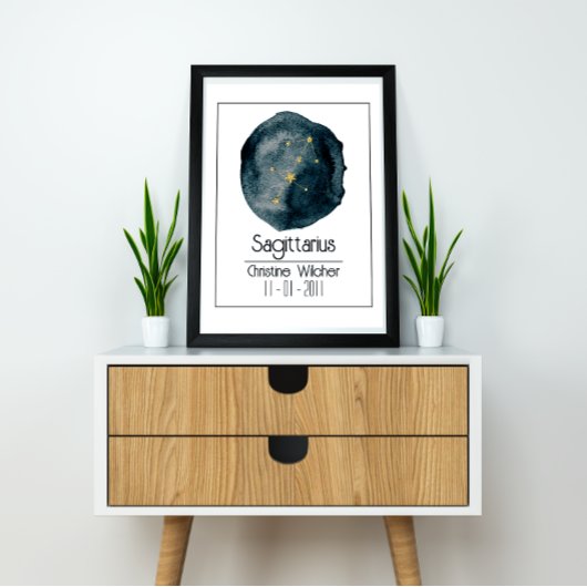 Boogschutter Zodiac Sign: Aangepaste naam & Verjaa Poster