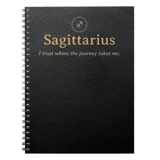 Boogschutter Zodiac Spiraal Notebook - Nep Leer Notitieboek (Voorkant)
