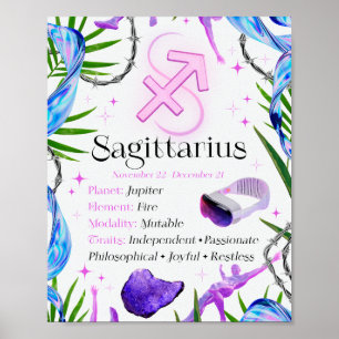 Boogschutter Zodiac Sterrenbeeld Y2K Wit 4:5 Poste Poster
