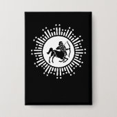 Boogschutter Zodiac Symbool met Starburst Button (Voorkant)