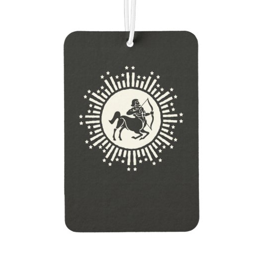 Boogschutter Zodiac Symbool met Starburst Luchtverfrisser (Achterkant)