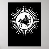 Boogschutter Zodiac Symbool met Starburst Poster (Voorkant)