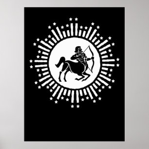 Boogschutter Zodiac Symbool met Starburst Poster