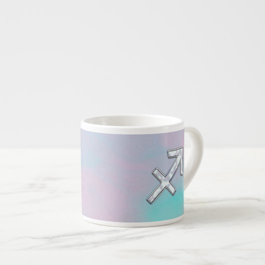 Boogschutter Zodiac Symbool Moeder van Parel Stijl Espresso Kop (Voorkant rechts)
